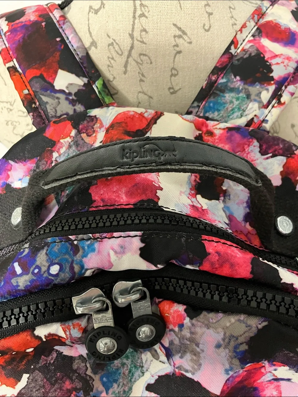 Kipling Seoul Backpack 27L Abstract Watercolors Print Multi - Picture 3 of 10